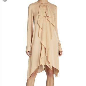 BCBGMAXAZRIA CYNTHIA CASCADE RUFFLE DRESS